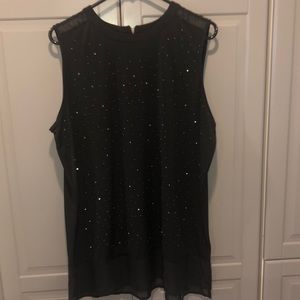 Worthington black jewel accent blouse